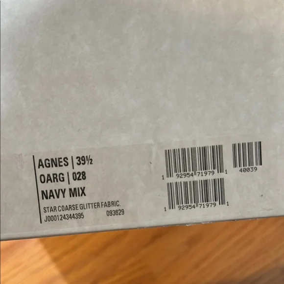 Jimmy Choo AGNES 8cm Navy Heels with Glitter Finish - Picture 4 of 4